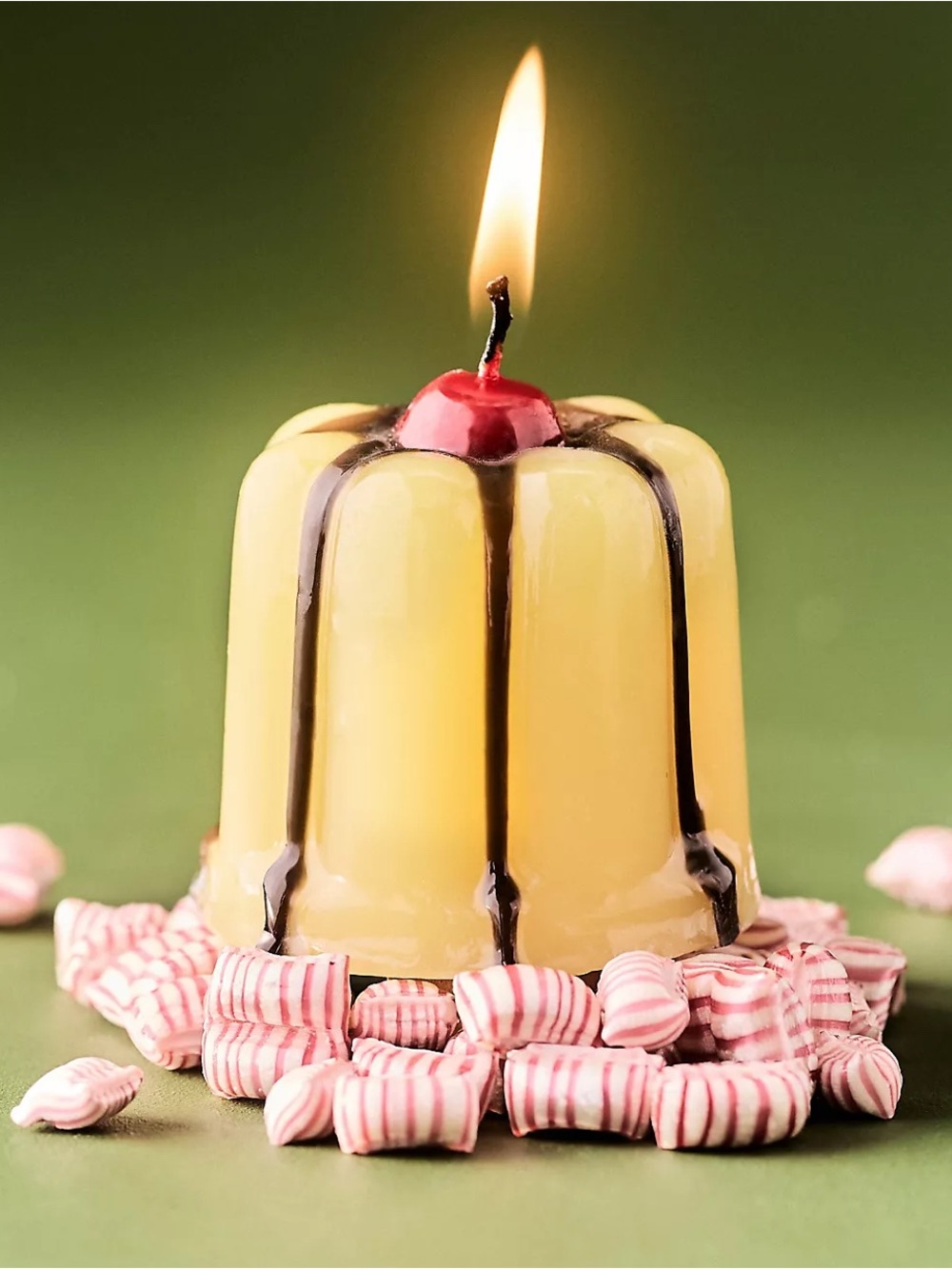 Anthropologie Mini Pudding Dessert Shaped Wax Candle